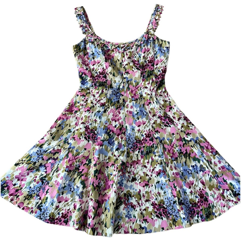 Nine West Purple Floral Fit & Flare Sleeveless Party Dress 6